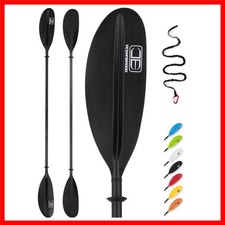 Adjustable Carbon Fiber Kayak Paddle 86in-94in with Leash Black
