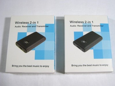 Bluetooth 5.0 Transmitter Receiver 2-in-1 TX/RX 3.5mm Aux Adapter Qty 2 NOB
