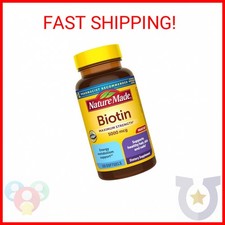 Nature Made Maximum Strength Biotin 5000 mcg Softgels, Biotin Hair Skin and Nail
