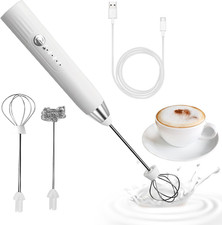 Montalatte Elettrico Cappuccino, USB Portatile Schiuma Latte Elettrico Con 2 Cap