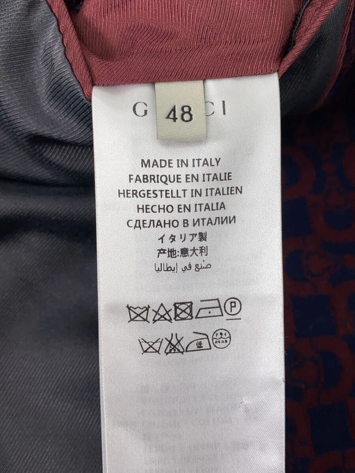 Gucci Wool Blazer Jacket 48/L Men's size Purple Red Tuxedo Made in Italy Logo - Image 4 of 4