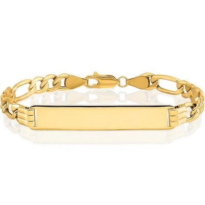 10K Solid Yellow Gold Figaro Link ID Bracelet | eBay 10K Solid Yellow Gold Figaro Link ID Bracelet | eBay