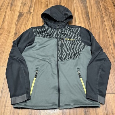 KLIM Transition Hoodie Jacket Men s Medium with Face Mask Black Gray Zip Up
