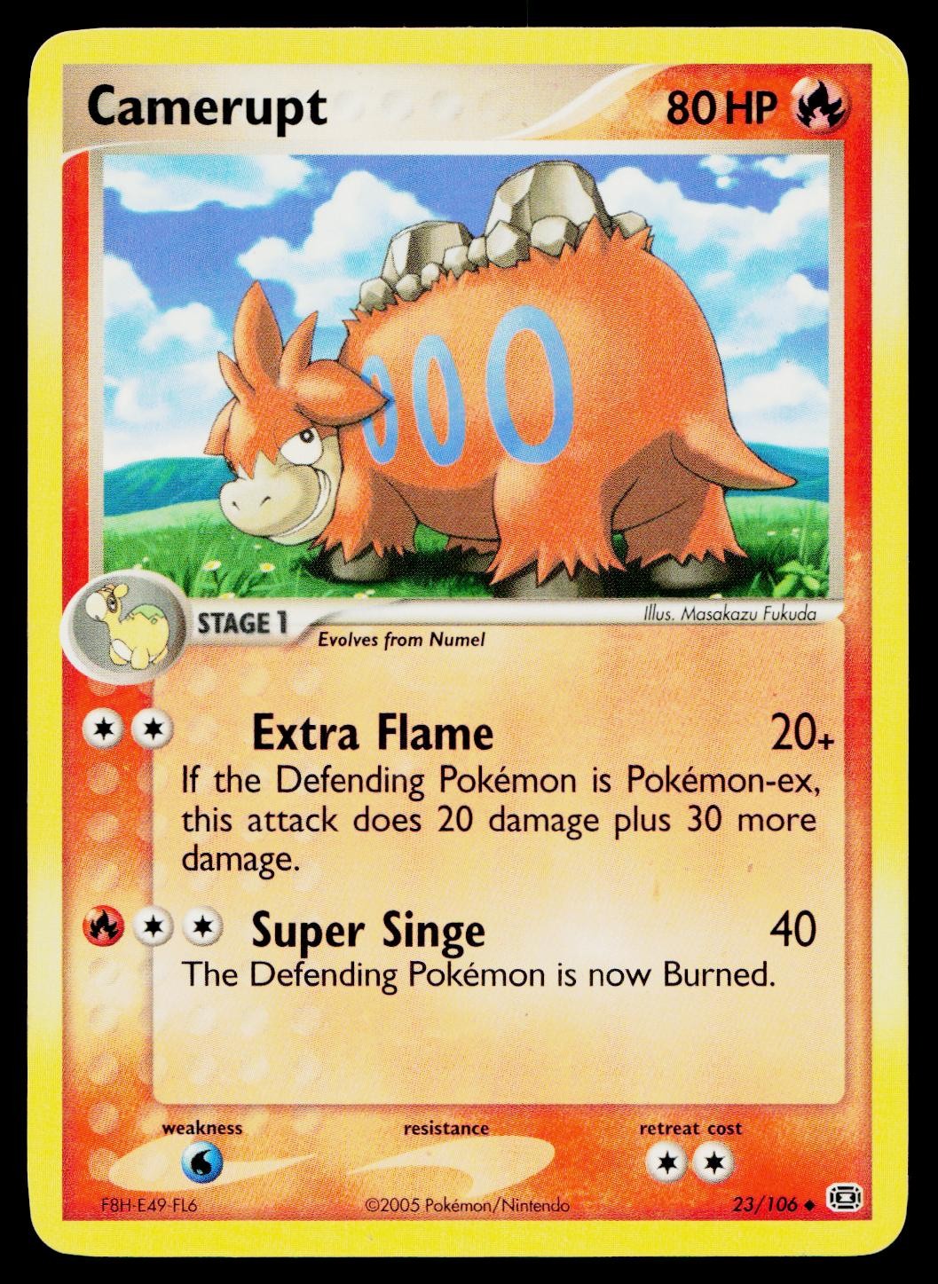 Camerupt 23/106 Uncommon Emerald Pokemon Moderately Played