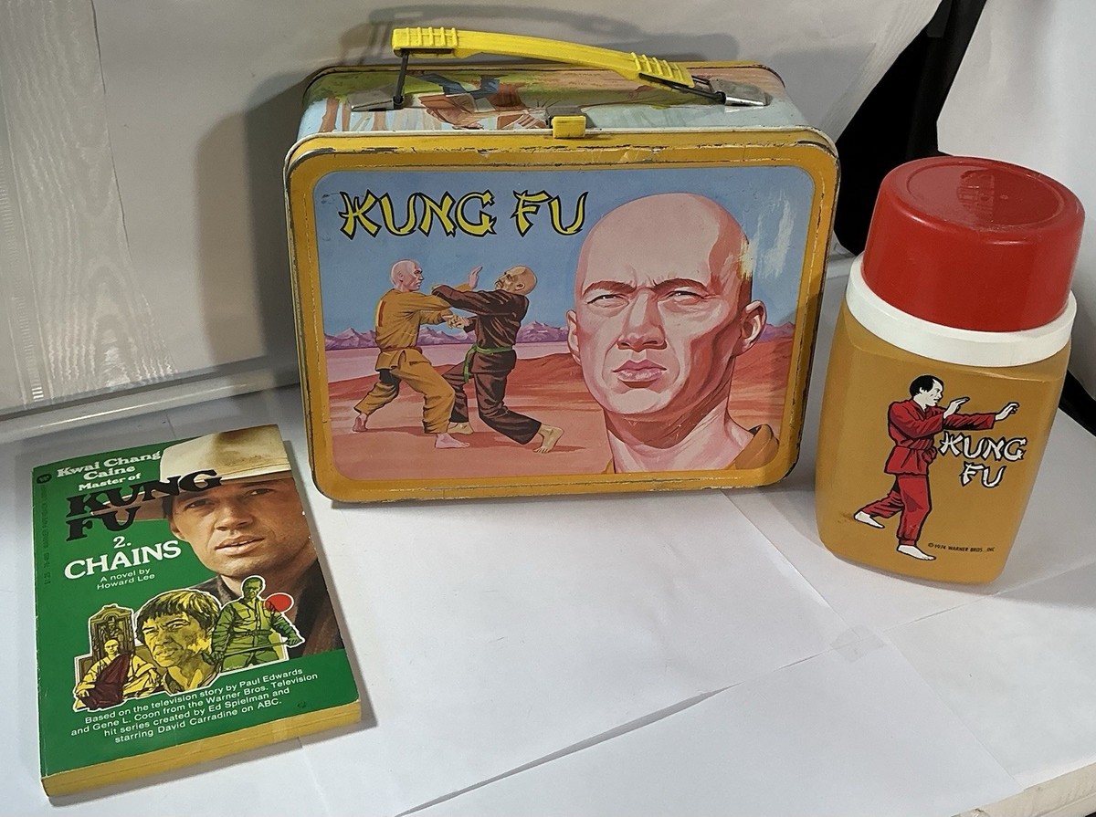 Vintage 1974 Kung Fu TV Show Metal Lunchbox w/Thermos/Paperback