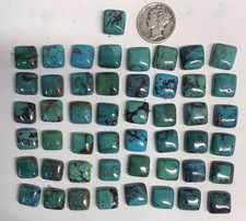 Tibetan Turquoise Cabochons - 245 Carats  .49 Pieces 10mm Square