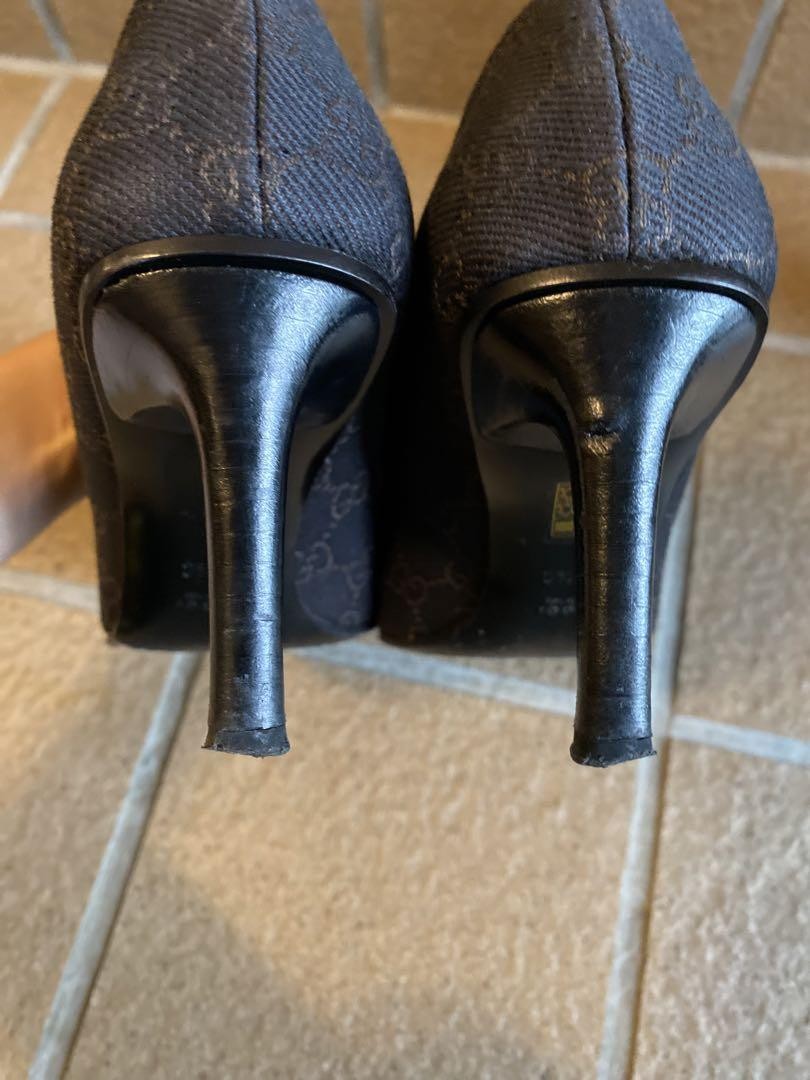 Gucci Pumps Heel Dark Brown With GG Pattern Size 37.5 US About7.5 For Women thumbnail 11