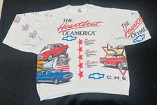 VTG Chevrolet The Heartbeat of America Jerzees Sweatshirt Gray Size XL USA Made