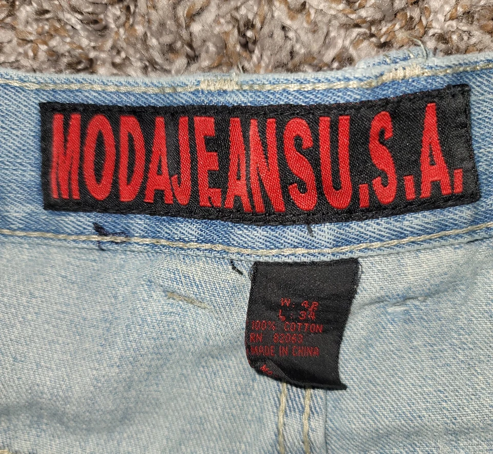 MODA Jeans Denim Cotton Men SZ 42x34 Straight 90s VTG Y2K - Image 2 of 4