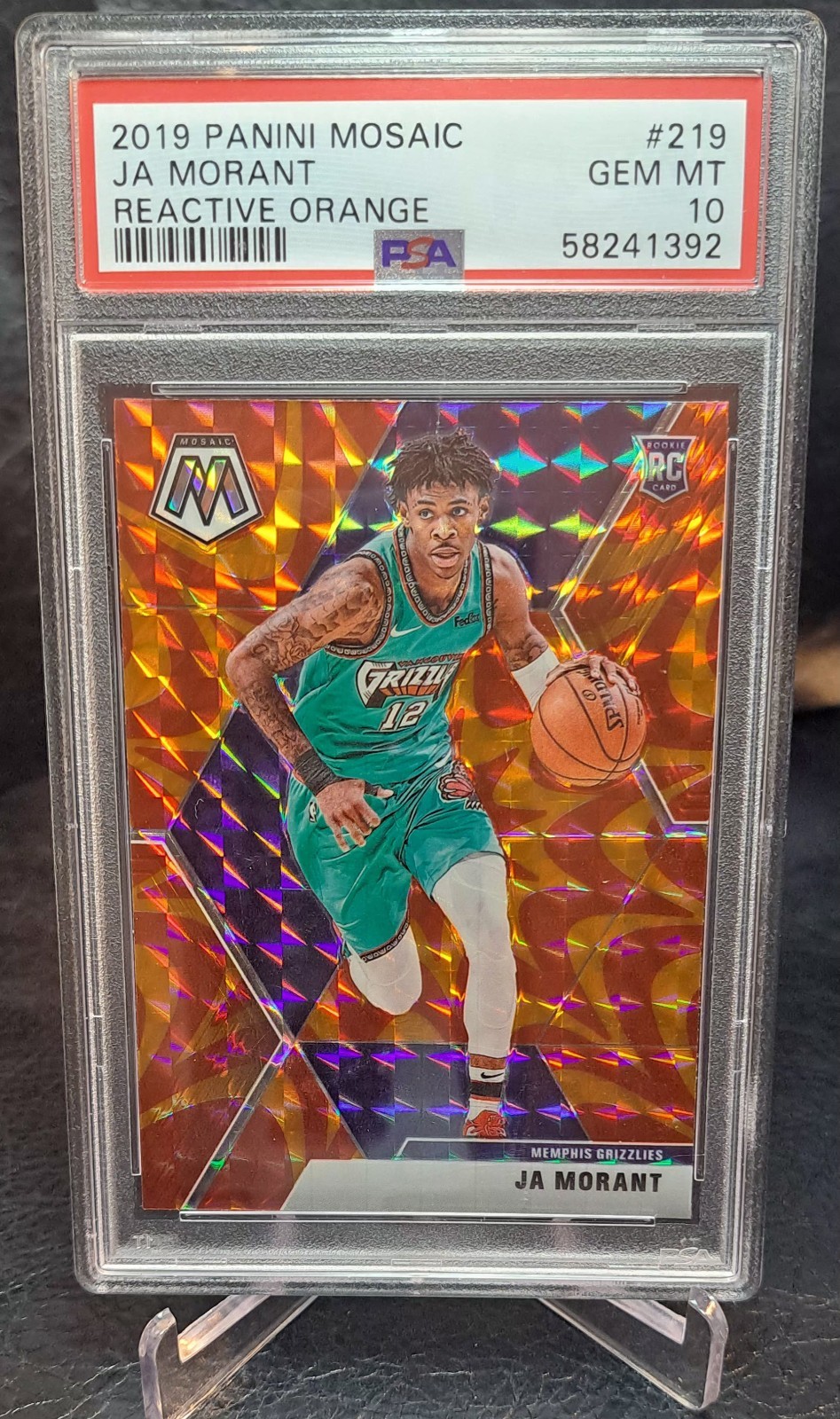 2019-20 Panini Mosaic - Rookies Ja Morant #219 Reactive Orange Prizm PSA 10 (RC)