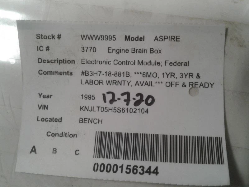 Электронный модуль управления двигателем ECM Federal подходит для 94-95 ASPIRE 643225 - Изображение 3 из 3