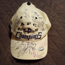 Vintage Baltimore Ravens 2000 AFC Champions Adjustable Hat ( Players Signatures)