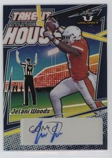 2022 Leaf Valiant Take it to the House Navy Blue 8/20 Jelani Woods Auto 0dp1