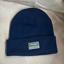 Wrangler Blue Solid Stretch Beanie Hat One Si...