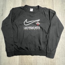 Nike WNBA Las Vegas Aces Black Crop Varsity Fleece Crew Womens Large