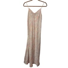 Vintage Halston Slip Dress Lingerie Floral Satin Grandma Cottage Feminine Medium