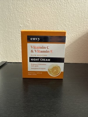 Envy Vitamin C Night Cream Vitamin E Glow Boosting Facial  Anti-aging 1.69 fl oz