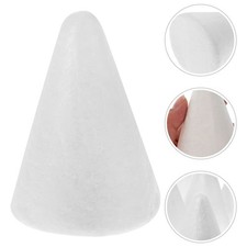 10Pcs Durable White Foam Craft Cones for Kids DIY Decoration and Ornament