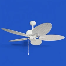 Harbor Breeze, 52" Indoor/Outdoor Ceiling Fan w White Wicker Blades | "Tilghman"