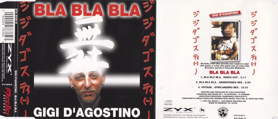 Gigi D'Agostino - Bla Bla Bla  (3 Track  Maxi CD) - Bild 1 von 1