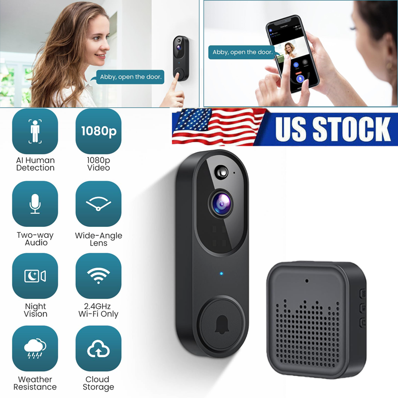 Smart WiFi Video Doorbell with Intercom and Security Chime-image
