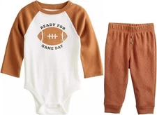 New 2pc Jumping Beans Football Ready For Game Day Bodysuit Pants Outfit 3 mo NWT