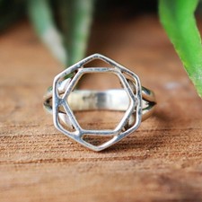 Silver Simple Wire wrap Ring, 925 Sterling Pure Silver Ring, Star Shaped Ring