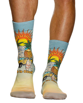 Herren WIGGLESTEPS Socken - One Size (Gr. 41/46) - Motiv: 05222 - Life is Good 3