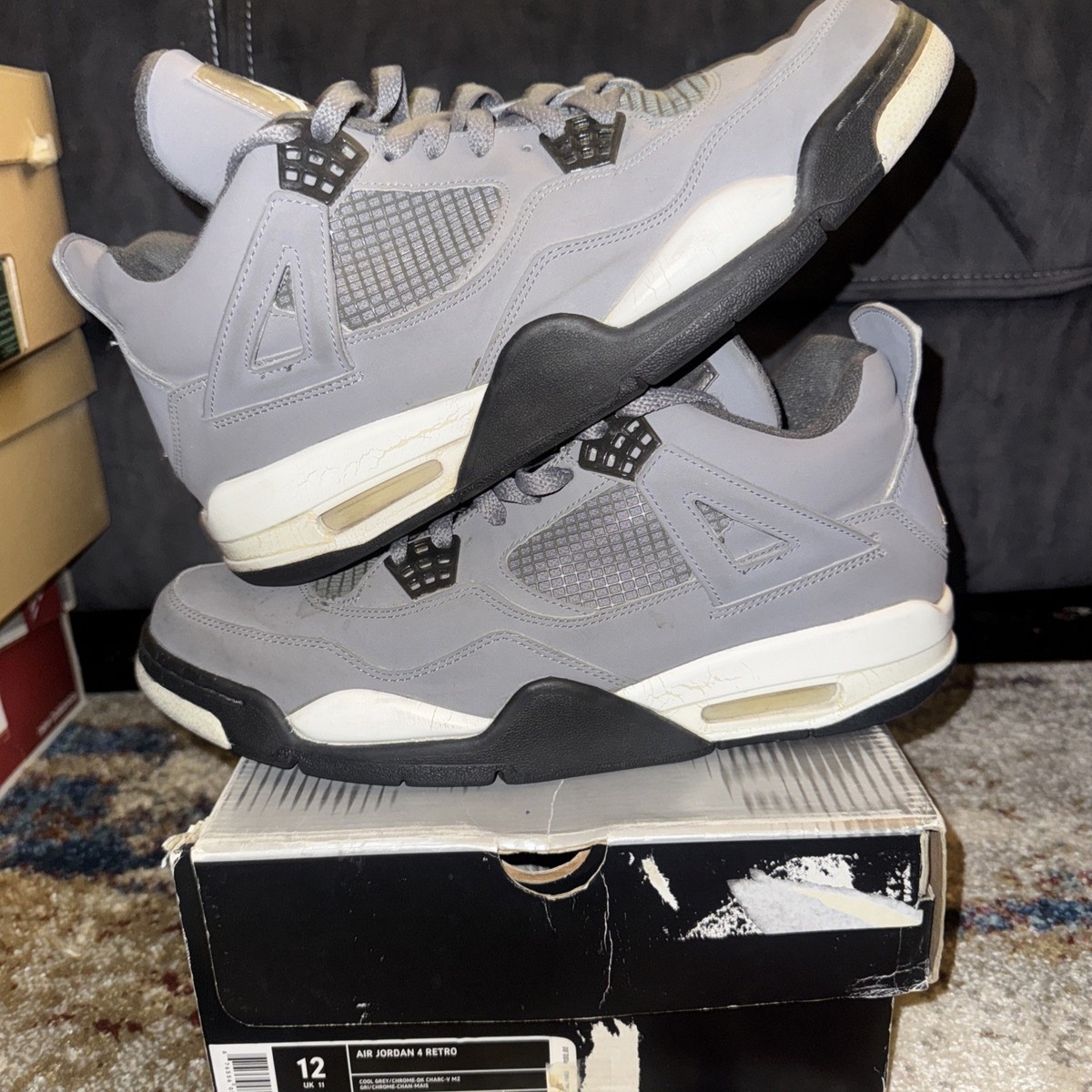 Size 12 - Air Jordan 4 Retro 2004 Cool Grey 676556052789| eBay