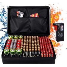 Fireproof Battery Organizer Storage Box,Fireproof Waterproof Carrying Case Ba...