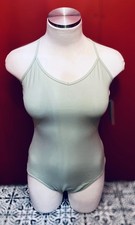 NWT Capezio MC819 Lg Adult Strappy Ballet Dance Leotard Lt Green, Lt Blue Avai