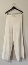 Cache Womens White Pleated Dress Pants Flat F...