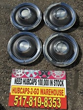 1969 Ford Thunderbird 54 Rib Hubcaps 4 Very Rare Beautiful 15 White Middles