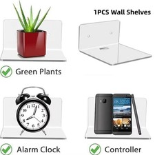 1Pcs Small Acrylic Floating Shelves Wall Mounted Plants Picture Display Shelves