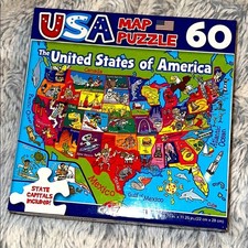 USA map puzzle 60 pieces states kids puzzle NEW