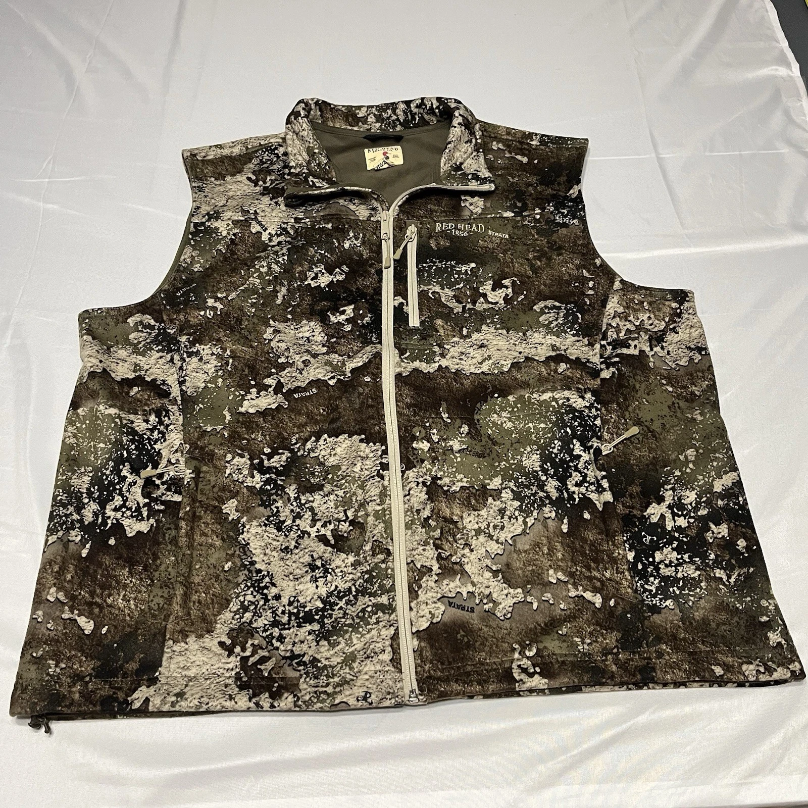 RedHead Windshear Elite Vest Mens 2XL TrueTimber Strata Camo Full Zip Hunting