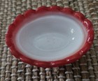 Westmoreland Painted Red On Milk Glass Hen On Nest Mid Century Modern Salt Dip  — photo 4