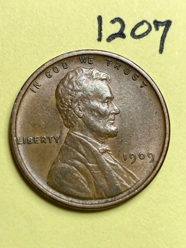 1909-VDB LINCOLN WHEAT CENT, VERY HIGH GRADE!, XF-AU #1207