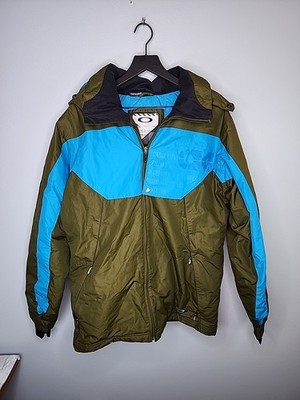 スノーボード green clothing OGA JACKET Blueglay M Oakley Icon Mens Snowboarding Ski Jacket Sz Medium Coat Green/Blue