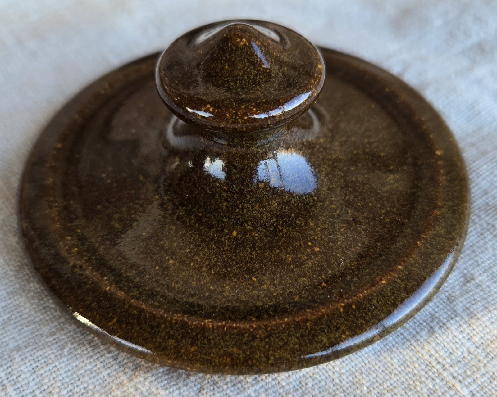 Jugtown Ware Pottery Glazed Redware Crock Jar & Lid North Carolina c1980 Vintage