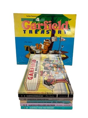 Vintage Garfield Book Lot of 7 Jim Davis Paperbacks Treasury 1st Editions 1980s