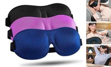 Sleep Mask for Side Sleeper 3 Pack, Blackout 3D Eye Mask Black Blue Purple