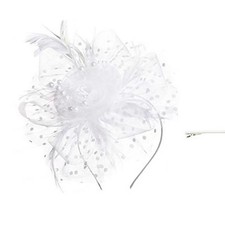 Fascinators Hats 20s 50s Pillbox Hat Cocktail Tea Party for Women White, One ...