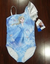 NEW Disney FROZEN Girls Swimming SWIMSUIT One Shoulder Size L Large UPF 50 NWT