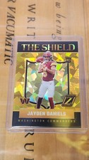 2024 Jayden Daniels The Shield Gold Ice Prizm Panini Zenith Rookie Card #2. rookie card picture