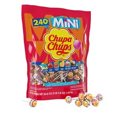 Chupa Chups Mini Lollipop Assortment 5 Flavors Individually Wrapped