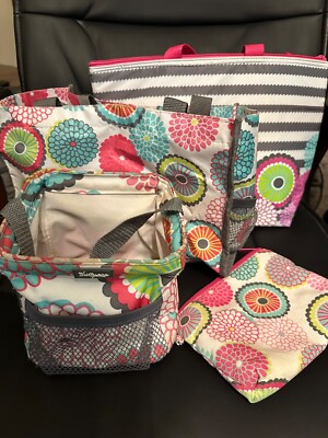 ThirtyOne Bubble Bloom Organizing Tote, Cooler Bag, Lil' Carries, Zippered Pouch