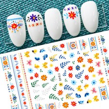 Flower Branch Leaf Nail Sticker Rabbit Bird Swallow Rose Geometric Figure Line