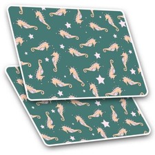 2 x Rectangle Stickers 7.5cm  - Green Yellow Budgie Pair Bird  #45239