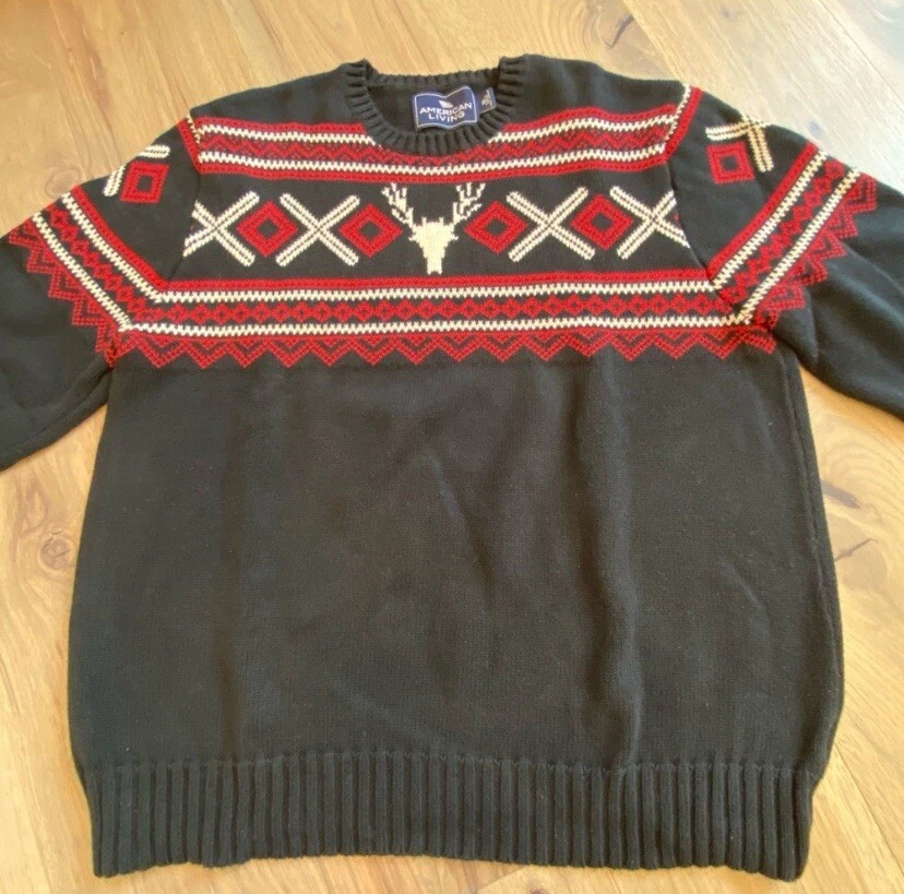 Suéter American Living Algodón Reno Fair Isle Noruego Damas XL Cuello Redondo Foto 3 de 4